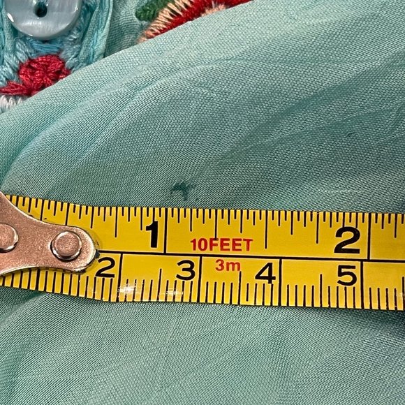 Gorgeous Johnny Was Floral Embroidered Blouse ~ Tiffany Blue ~ Boho Chic - Picture 14 of 14